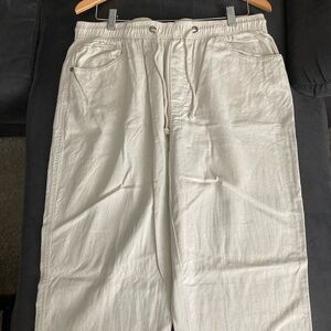 Daniel Cremieux Cream Linen-Blend Pants